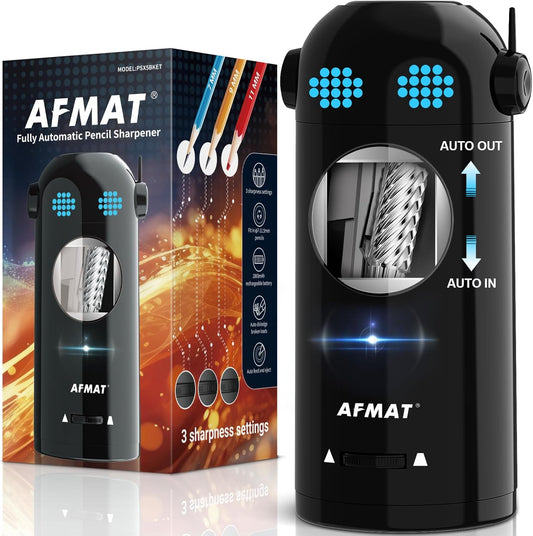 Fully Automatic Electric Colored Pencil Sharpener，AFMAT Electric Pencil Sharpener for Colored Pencils 7-11.5mm