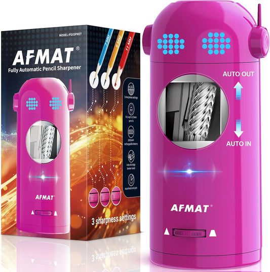 Fully Automatic Electric Colored Pencil Sharpener，AFMAT Electric Pencil Sharpener for Colored Pencils 7-11.5mm
