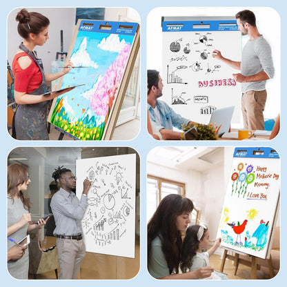 AFMAT Sticky Easel Pads, 25 in x 30 in Flip Chart Paper for Teachers, Ink Bleed-Through Resistant Easel Paper for Office/Classroom/Whiteboard/Wall/Windows, 30 Sheets/Pad, 12 Pads,Model:AFEP312BL