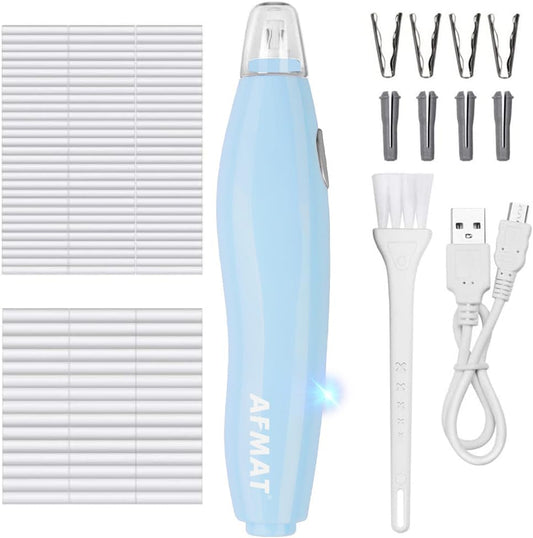 AFMAT Electric Eraser for Artists, Electric Eraser, with 140 Eraser Refills, Rechargeable Pencil Erasers for Artists, Electric Erasers for Drafting, Drawing, Painting, Sketching, Architectural Plans, Detailer Tool,Model:EE04(Light Blue)