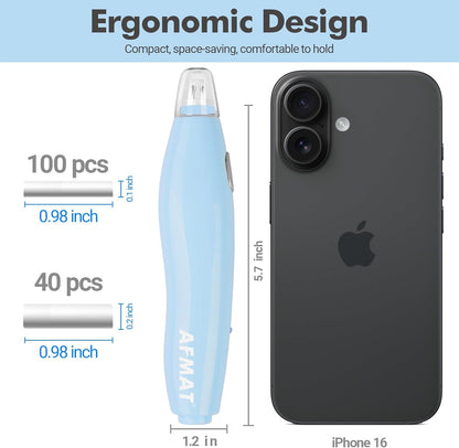 AFMAT Electric Eraser for Artists, Electric Eraser, with 140 Eraser Refills, Rechargeable Pencil Erasers for Artists, Electric Erasers for Drafting, Drawing, Painting, Sketching, Architectural Plans, Detailer Tool,Model:EE04(Light Blue)