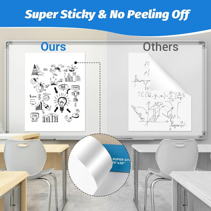 AFMAT Sticky Easel Pads, 25 in x 30 in Flip Chart Paper for Teachers, Ink Bleed-Through Resistant Easel Paper for Office/Classroom/Whiteboard/Wall/Windows, 30 Sheets/Pad, 12 Pads,Model:AFEP312BL