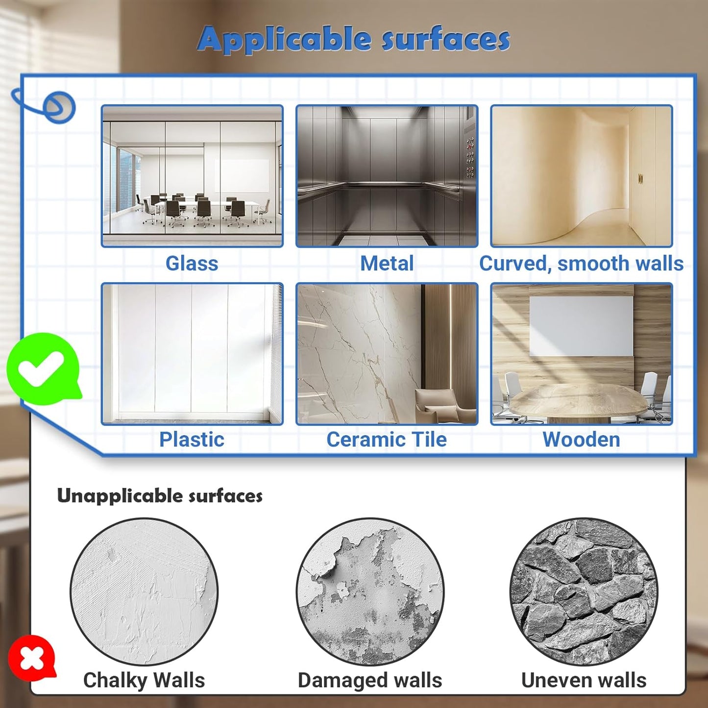AFMAT White Board Dry Erase Paper, 48" x 36" Whiteboard Wallpaper, with 4 Markers, Stain-Proof & Super Sticky, No Ghost, 4' x 3' Peel and Stick Dry Erase Board Paper Roll for Wall/Home/Office,WS23B