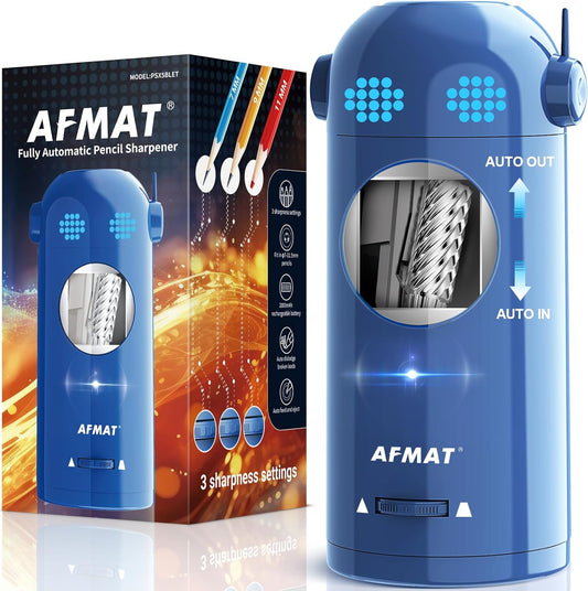 Fully Automatic Electric Colored Pencil Sharpener，AFMAT Electric Pencil Sharpener for Colored Pencils 7-11.5mm