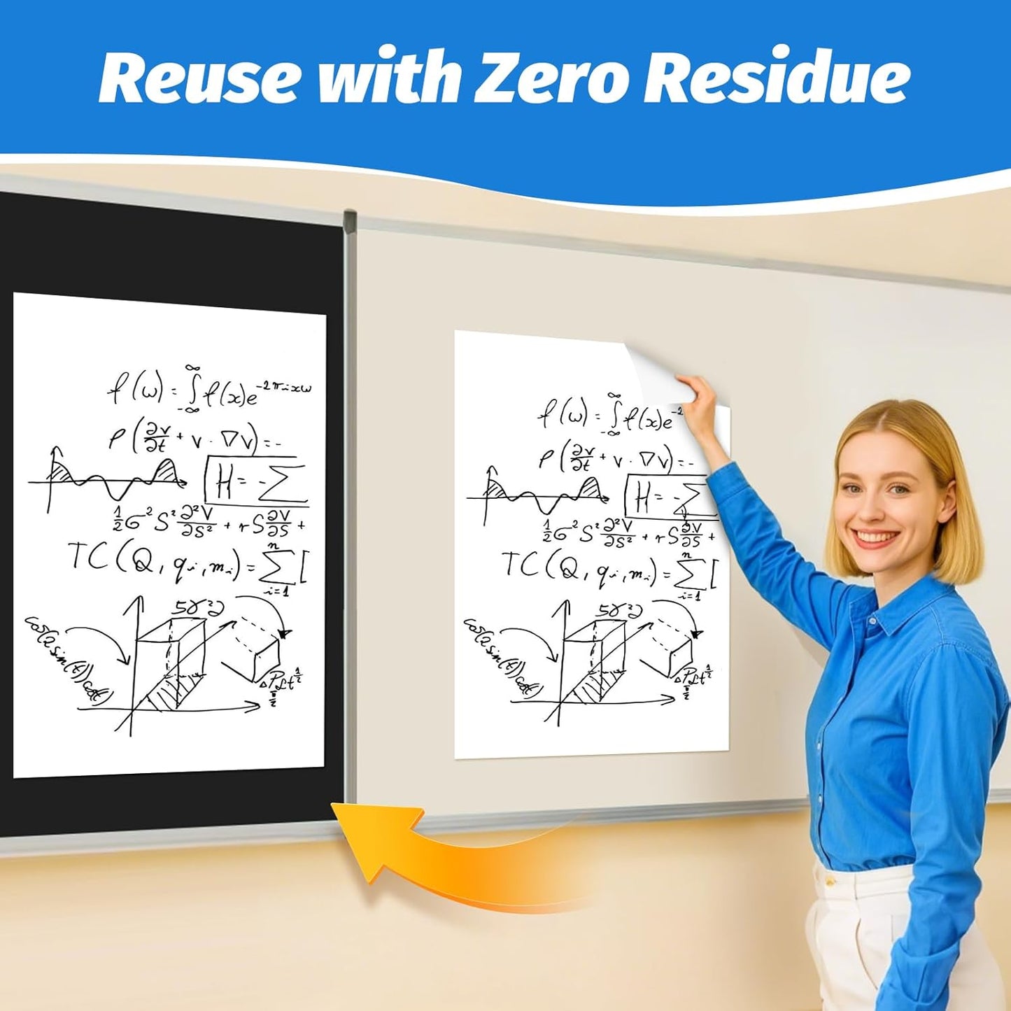 AFMAT Sticky Easel Pads, 15 in x 18 in Flip Chart Paper for Teachers, Ink Bleed-Through Resistant Easel Paper for Office/Classroom/Whiteboard/Wall/Windows, 30 Sheets/Pad, 3 Pads AFEP13BL