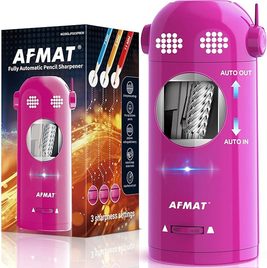 AFMAT Electric Pencil Sharpener Fully Automatic, Robot Pencil Sharpener for 7-11.5mm Pencils