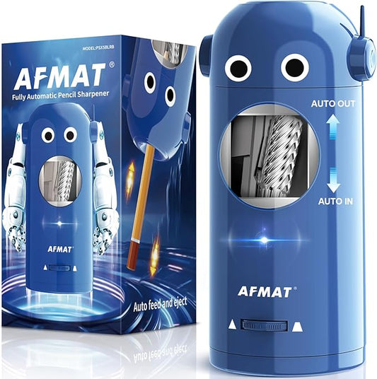 AFMAT Electric Pencil Sharpener, Robot Pencil Sharpener for Colored Pencils 7-11.5mm PSX5BLRB