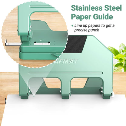 AFMAT 3 Hole Punch Heavy Duty, 40-Sheet 3 Hole Puncher for Binder, Metal Three Hole Punch w/ 10000+ Punching Times