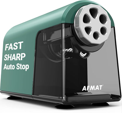 AFMAT Heavy Duty Electric Pencil Sharpener for Classroom, 6 Holes, Electric Pencil Sharpeners for Home
