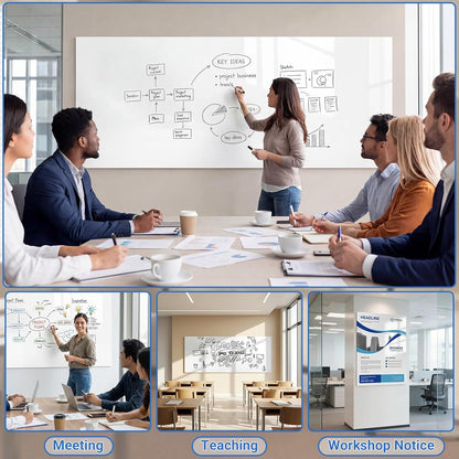 AFMAT White Board Dry Erase Paper, 78" x 17.3" Whiteboard Wallpaper, with 2 Markers, Stain-Proof & Super Sticky, No Ghost After 60 Days, Peel and Stick Dry Erase Board Paper Roll for Wall/Home/Office