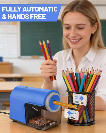 Newly Upgraded Fully Automatic Electric Pencil Sharpener,3X Longer Cutter Life, PSC5PR