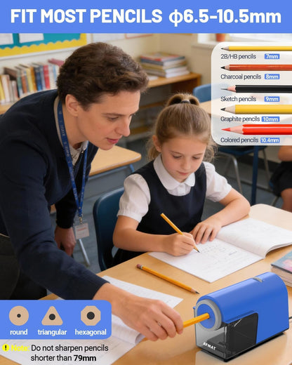 Newly Upgraded Fully Automatic Electric Pencil Sharpener,3X Longer Cutter Life, PSC5PR