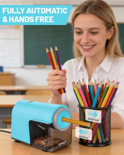 Newly Upgraded Fully Automatic Electric Pencil Sharpener,3X Longer Cutter Life, PSC5PR