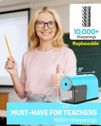 Newly Upgraded Fully Automatic Electric Pencil Sharpener,3X Longer Cutter Life, PSC5PR