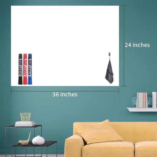 AFMAT White Board Paper, Dry Erase Wallpaper, Peel and Stick Dry Erase Board, 36" x 24"