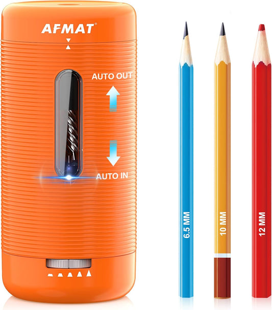 Newly Upgraded Fully Automatic Rechargeable Electric Pencil Sharpener, 3X Longer Cutter Life, PSC2OR