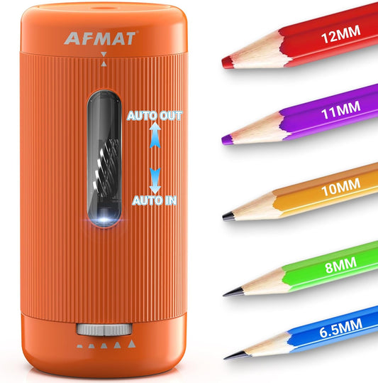 Newly Upgraded Fully Automatic Rechargeable Electric Pencil Sharpener, 3X Longer Cutter Life,PSC3OR