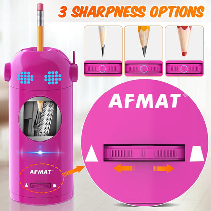 Fully Automatic Electric Colored Pencil Sharpener，AFMAT Electric Pencil Sharpener for Colored Pencils 7-11.5mm