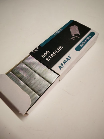 AFMAT 24/8 Staples for Stapler, 500PCS Staples, Sharp Chisel Point Staples for Smooth Stapling, Heavy Duty Metal Staples for Office Home School Desktop Staplers