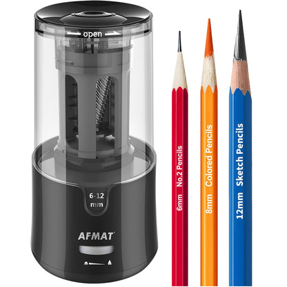AFMAT Electric Long Point Pencil Sharpener for Artist, Auto Stop & Fast Sharpening, 8-17mm