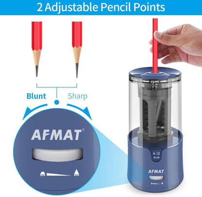 AFMAT Electric Long Point Pencil Sharpener for Artist, Auto Stop & Fast Sharpening, 8-17mm