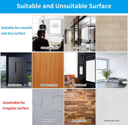AFMAT Whiteboard Sticker, 17.3" x 36" Dry Erase Wallpaper, Peel and Stick White Board for Wall