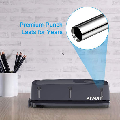 3 Hole Punch, AFMAT Electric Three Hole Punch Heavy Duty, 20-Sheet Punch Capacity