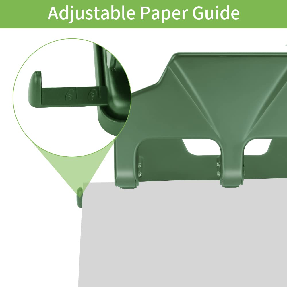 AFMAT 3 Hole Punch Heavy Duty, 40-Sheet Three Hole Punch, 50% Reduced Effort Metal Paper Puncher w/Large Chip Tray HP15