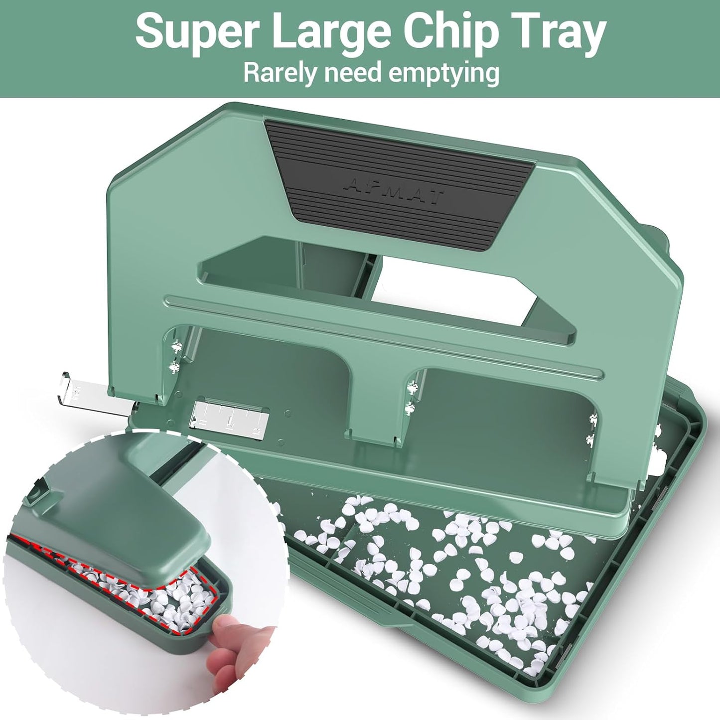 AFMAT 3 Hole Puncher Heavy Duty, 40-Sheet Heavy Duty Three Hole Punch, 50% Reduced Effort Paper Punch, 10000+ Punching Times HPX2BK