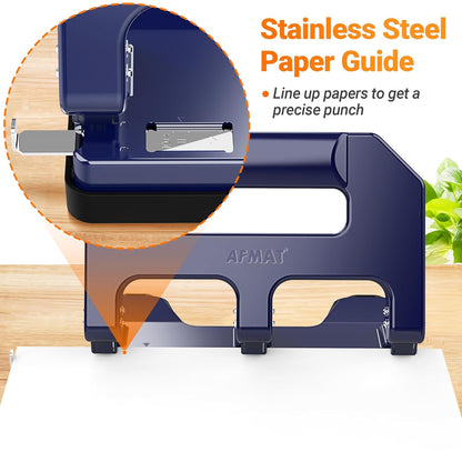 AFMAT 3 Hole Punch Heavy Duty, 3 Hole Puncher for Binder, 10000+ Punching Times, 40-Sheet Three Hole Punch