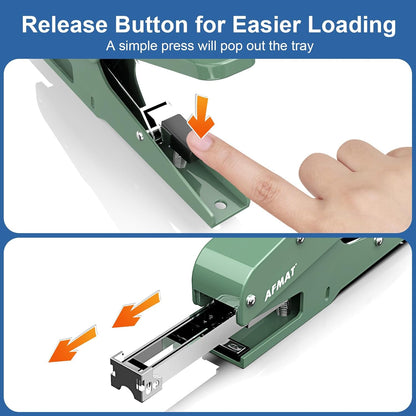 AFMAT Effortless Plier Stapler, Metal 50 Sheet Stapling Plier, with 1000 5/16" Staples