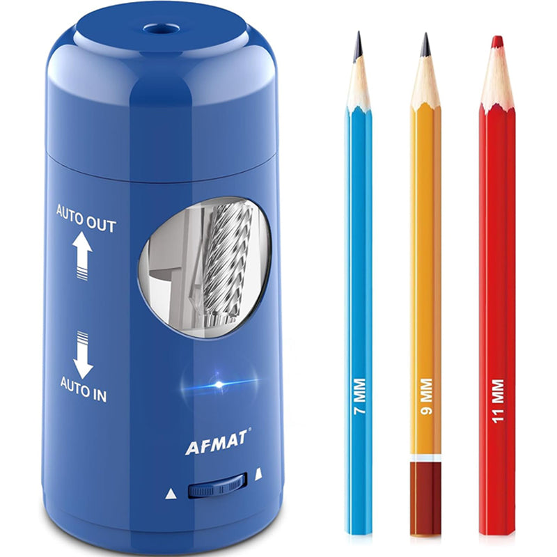 AFMAT PSX6 7-11.5mm Fully Automatic Rechargeable Pencil Sharpener for Jumbo & Colored Pencils (7-11.5mm),PSX6BK