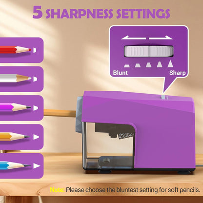 Newly Upgraded Fully Automatic Electric Pencil Sharpener,3X Longer Cutter Life,PSC4PR
