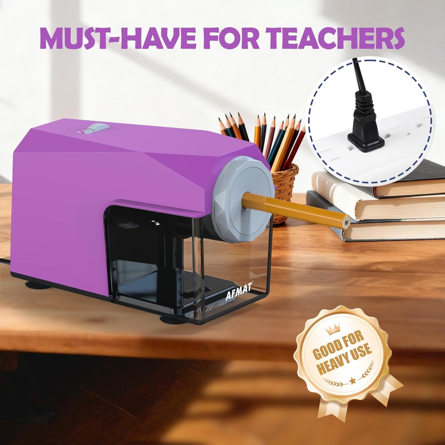 Newly Upgraded Fully Automatic Electric Pencil Sharpener,3X Longer Cutter Life,PSC4PR