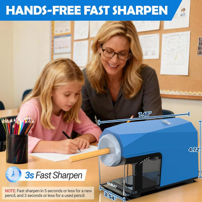 Newly Upgraded Fully Automatic Electric Pencil Sharpener,3X Longer Cutter Life,PSC4BS