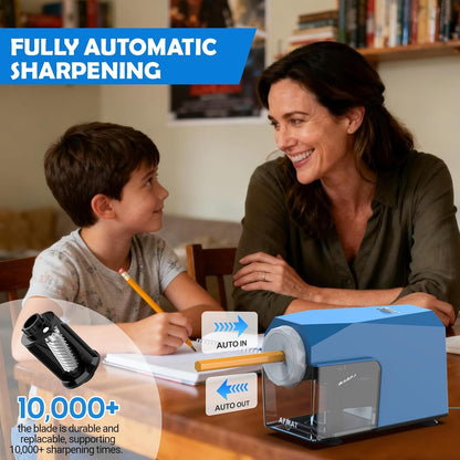 Newly Upgraded Fully Automatic Electric Pencil Sharpener,3X Longer Cutter Life,PSC4BS