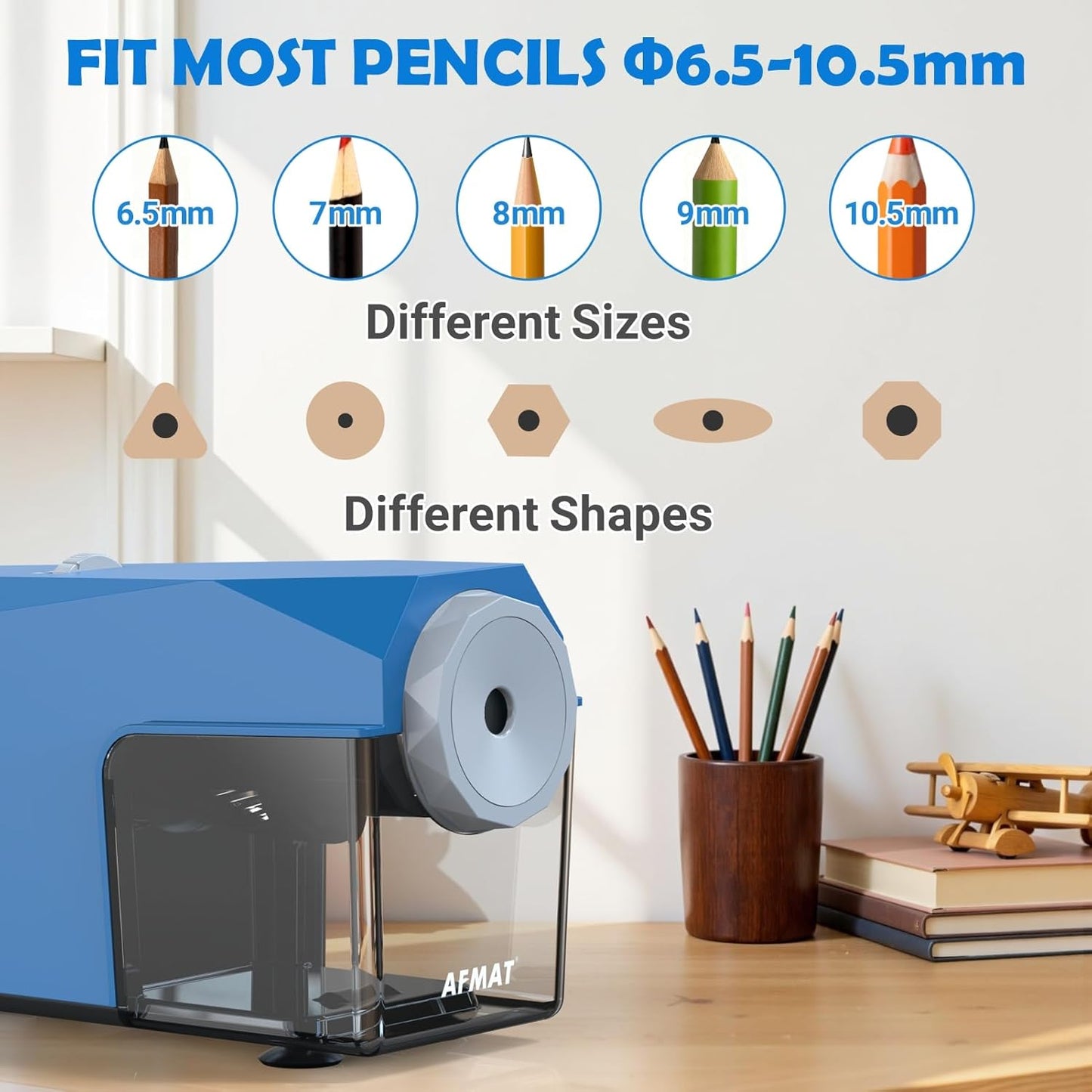 Newly Upgraded Fully Automatic Electric Pencil Sharpener,3X Longer Cutter Life,PSC4BS