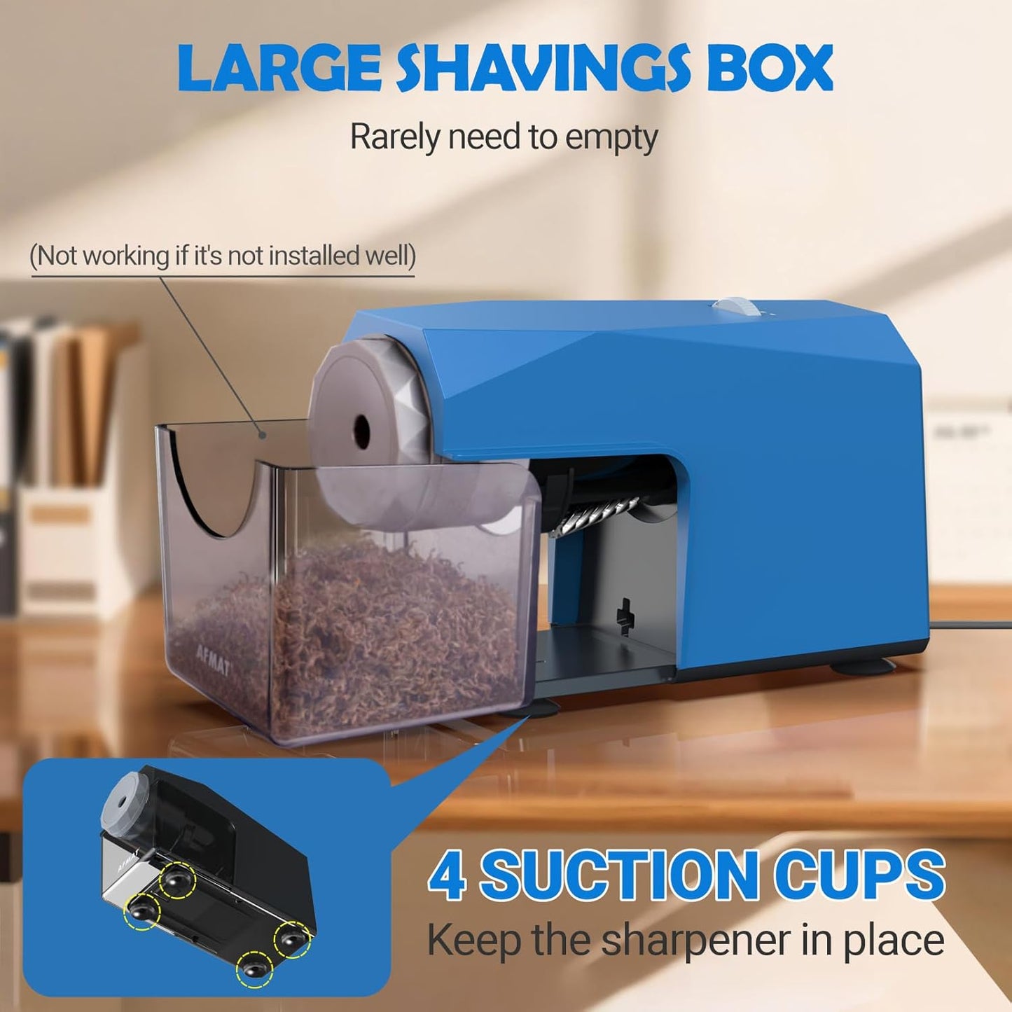 Newly Upgraded Fully Automatic Electric Pencil Sharpener,3X Longer Cutter Life,PSC4BS