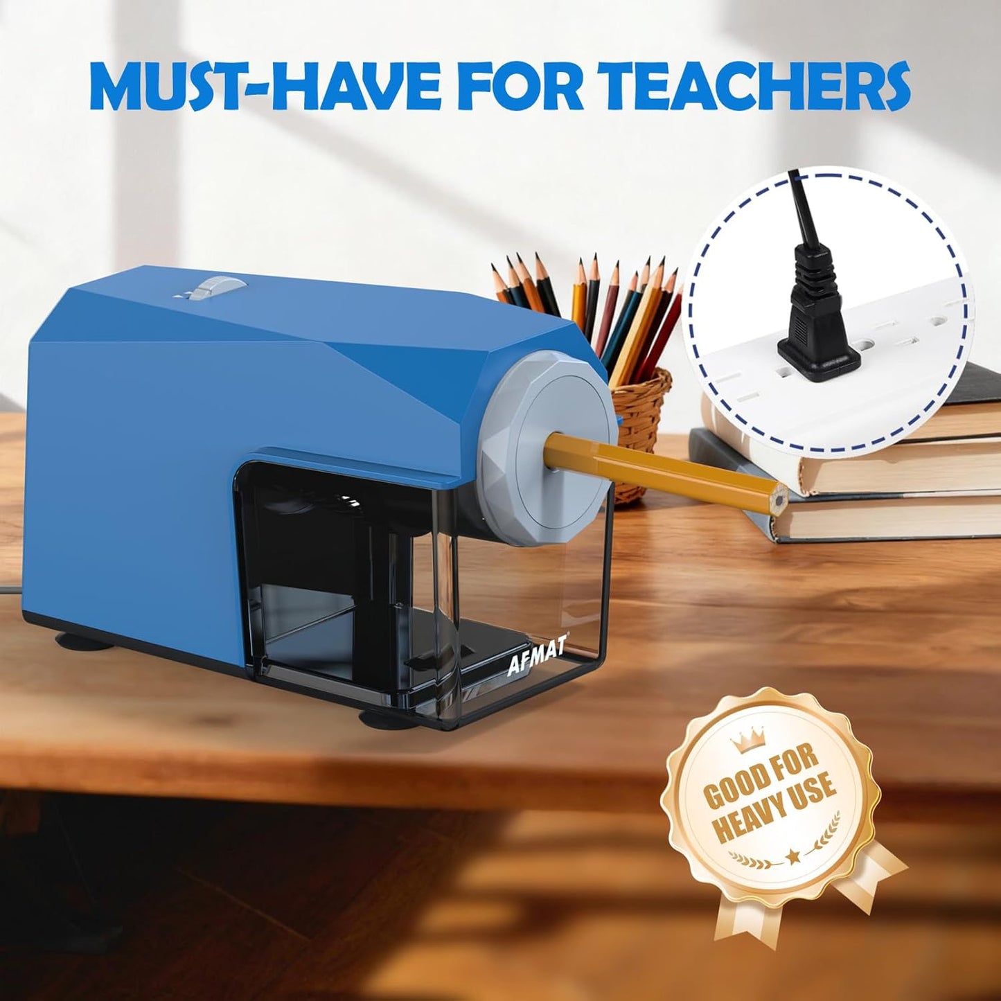 Newly Upgraded Fully Automatic Electric Pencil Sharpener,3X Longer Cutter Life,PSC4BS