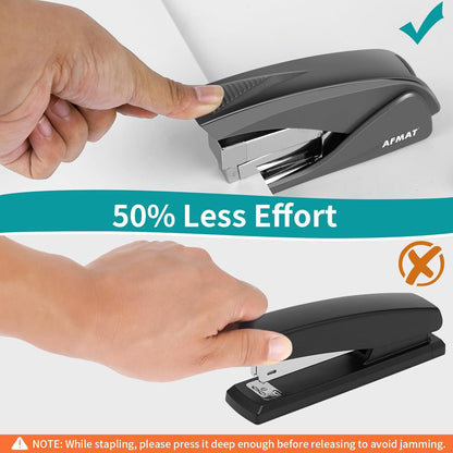 Stapler for Desk, 50 Sheet Effortless Stapler, Desktop Stapler Staple with One Finger, Portable Handheld Ergonomic Stapler Heavy Duty