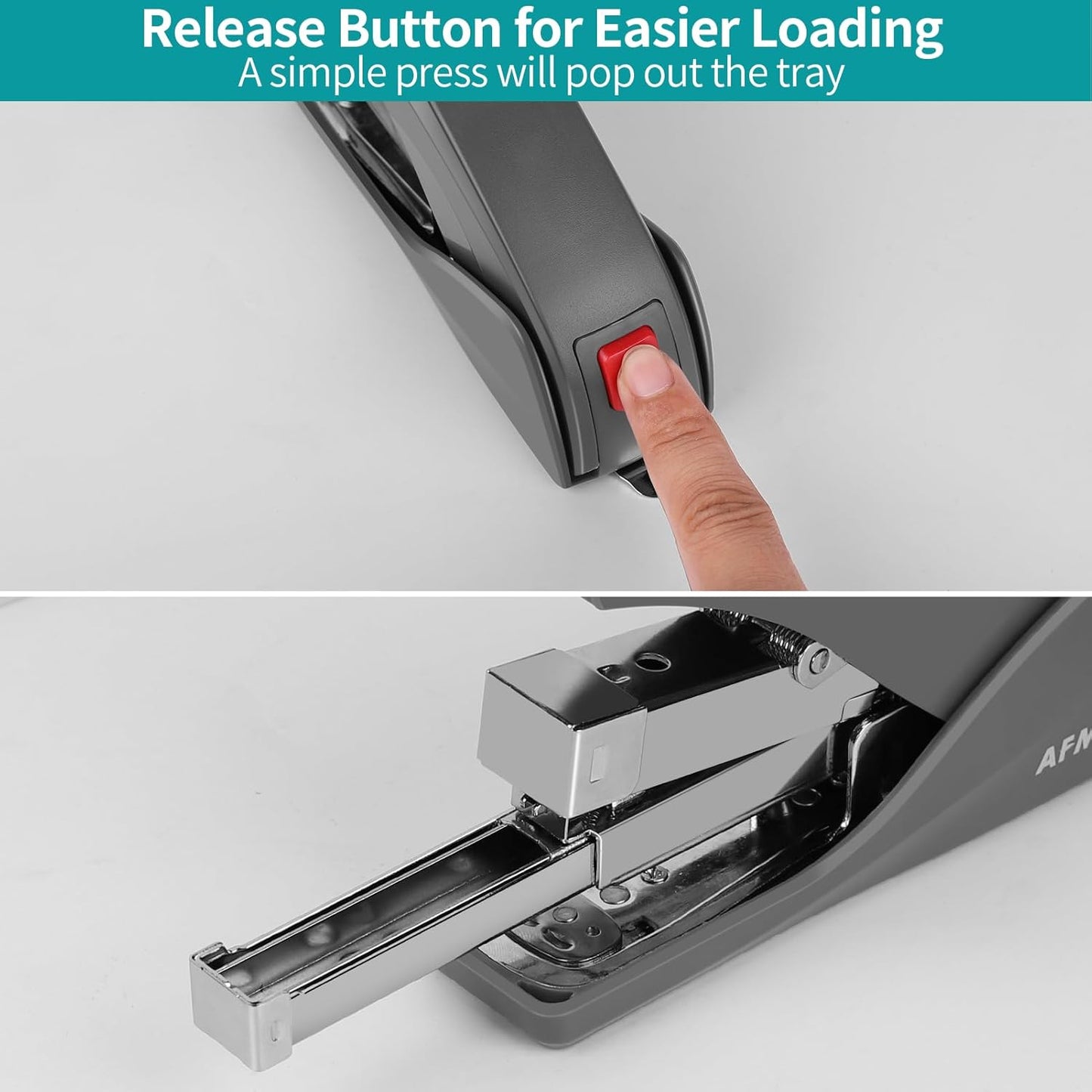Stapler for Desk, 50 Sheet Effortless Stapler, Desktop Stapler Staple with One Finger, Portable Handheld Ergonomic Stapler Heavy Duty