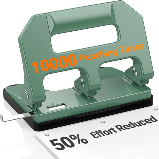 AFMAT 3 Hole Punch Heavy Duty, 3 Hole Puncher for Binder, 10000+ Punching Times, 40-Sheet Three Hole Punch