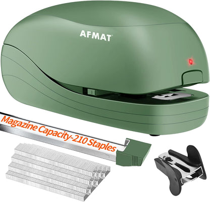 AFMAT Electric Stapler for Desk, Automatic Stapler Desktop, Office Staplers Electric, with Reload Reminder & Release Button, 25 Sheets Capacit