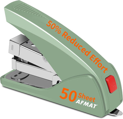 Stapler for Desk, 50 Sheet Effortless Stapler, Desktop Stapler Staple with One Finger, Portable Handheld Ergonomic Stapler Heavy Duty