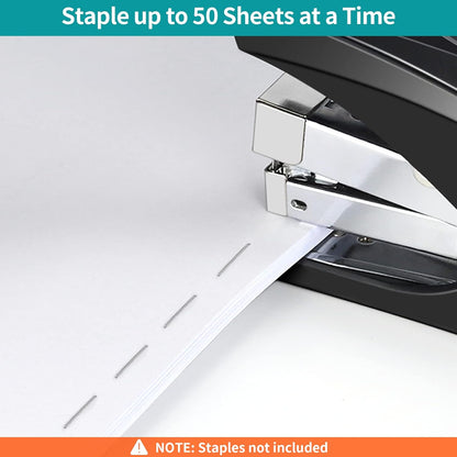 Stapler for Desk, 50 Sheet Effortless Stapler, Desktop Stapler Staple with One Finger, Portable Handheld Ergonomic Stapler Heavy Duty