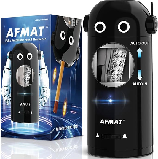 AFMAT Electric Pencil Sharpener, Robot Pencil Sharpener for Colored Pencils 7-11.5mm PSX5BKRB