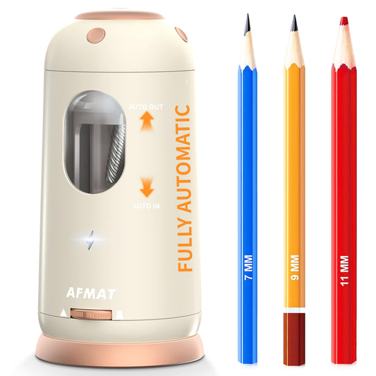 AFMAT PSC8 7-11.5mm Fully Automatic Rechargeable Electric Pencil Sharpener for Jumbo & Colored Pencils (7-11.5mm),PSC8GD