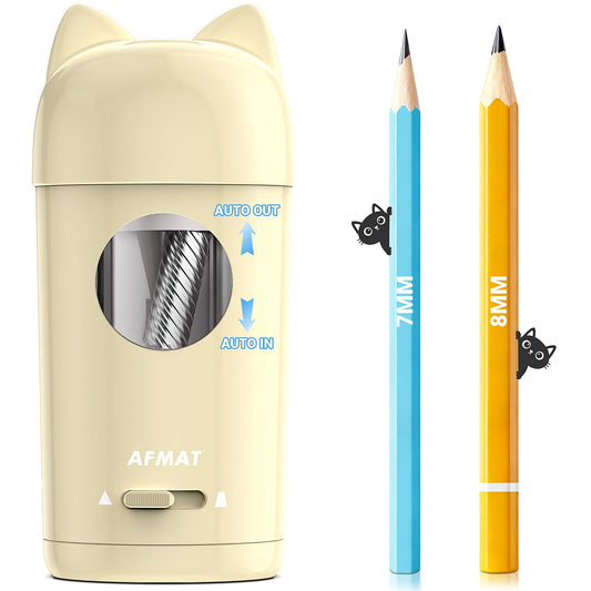 AFMAT PSX9 Cute Cat Electric Fully Automatic Pencil Sharpener for Kids,PSX9GD