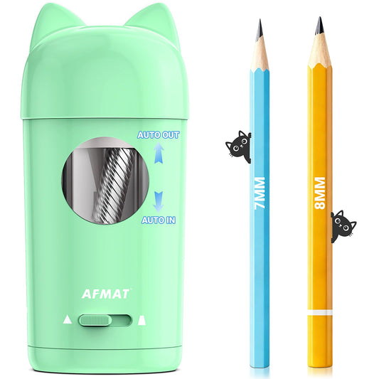 AFMAT PSX9 Cute Cat Electric Fully Automatic Pencil Sharpener for Kids,PSX9GN