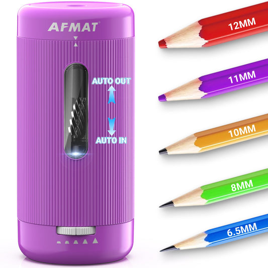 Newly Upgraded Fully Automatic Rechargeable Electric Pencil Sharpener, 3X Longer Cutter Life,PSC3PR